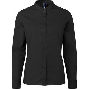 Premier Womens/ladies Grandad Collar Formal Shirt (Black) - Size X-Small Premier Womens/ladies Grandad Collar Formal Shirt (Black) - Size X-Small