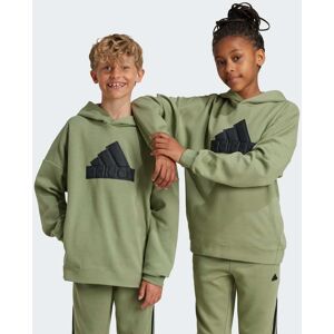 Adidas Sportswear Childrens Unisex Future Icons Logo Hooded Sweatshirt - Green Cotton - Size 7-8y Adidas Sportswear Childrens Unisex Future Icons Logo Hooded Sweatshirt - Green Cotton - Size 7-8y