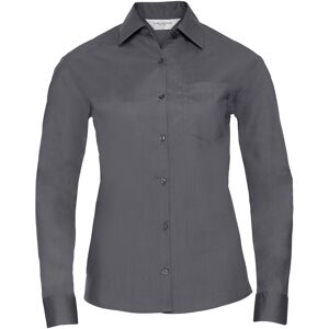 Russell Athletic Collection Womens/ladies Poplin Easy-Care Long-Sleeved Shirt (Convoy Grey) - Dark Grey - Size 2xl Russell Athletic Collection Womens/ladies Poplin Easy-Care Long-Sleeved Shirt (Convoy Grey) - Dark Grey - Size 2xl