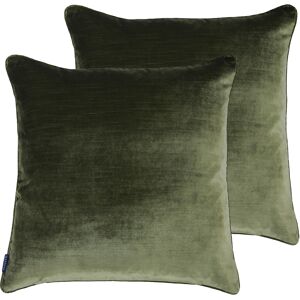 Paoletti Luxe Velvet Cushions (Twin Pack) - Olive - Size 55 Cm X 55 Cm Paoletti Luxe Velvet Cushions (Twin Pack) - Olive - Size 55 Cm X 55 Cm