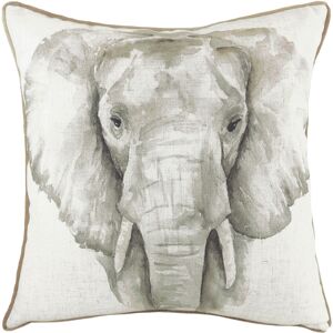 Evans Lichfield Safari Elephant Watercolour Piped Feather Filled Cushion - White - One Size Evans Lichfield Safari Elephant Watercolour Piped Feather Filled Cushion - White - One Size