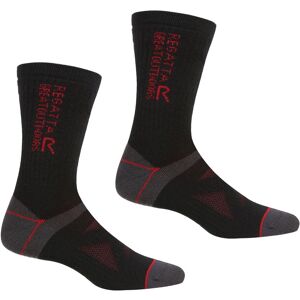 Regatta Unisex Adult Wool Hiking Boot Socks (Pack Of 2) (Black/dark Red) - Multicolour - Size Uk 9-12 Regatta Unisex Adult Wool Hiking Boot Socks (Pack Of 2) (Black/dark Red) - Multicolour - Size Uk 9-12
