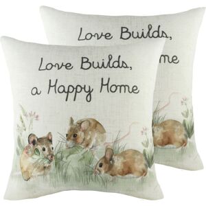 Evans Lichfield Hedgerow Mice Cushions (Twin Pack) - Multicolour - Size 43 Cm X 43 Cm Evans Lichfield Hedgerow Mice Cushions (Twin Pack) - Multicolour - Size 43 Cm X 43 Cm