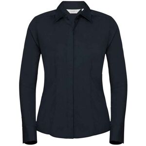 Russell Athletic Collection Womens/ladies Poplin Fitted Long-Sleeved Formal Shirt (French Navy) - Size 20 Uk Russell Athletic Collection Womens/ladies Poplin Fitted Long-Sleeved Formal Shirt (French Navy) - Size 20 Uk