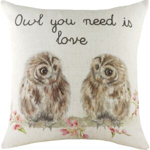 Evans Lichfield Hedgerow Owls Watercolour Printed Feather Filled Cushion - Multicolour - One Size Evans Lichfield Hedgerow Owls Watercolour Printed Feather Filled Cushion - Multicolour - One Size