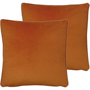 Evans Lichfield Opulence Cushions (Twin Pack) - Orange - Size 55 Cm X 55 Cm Evans Lichfield Opulence Cushions (Twin Pack) - Orange - Size 55 Cm X 55 Cm