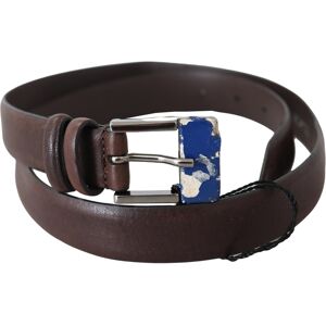 Costume National Womens Brown Genuine Leather Silver Buckle Belt - Size 34 (Waist) Costume National Womens Brown Genuine Leather Silver Buckle Belt - Size 34 (Waist)