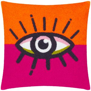 Heya Home All Eyes On You Boucle Filled Cushion - Orange - Size 45 Cm X 45 Cm Heya Home All Eyes On You Boucle Filled Cushion - Orange - Size 45 Cm X 45 Cm