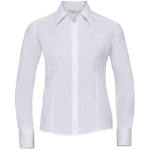 Russell Athletic Collection Womens/ladies Poplin Fitted Long-Sleeved Formal Shirt (White) - Size 8 Uk Russell Athletic Collection Womens/ladies Poplin Fitted Long-Sleeved Formal Shirt (White) - Size 8 Uk