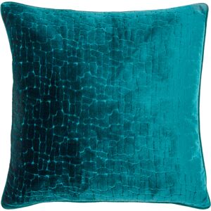 Paoletti Bloomsbury Cut Velvet Piped Feather Filled Cushion - Teal - One Size Paoletti Bloomsbury Cut Velvet Piped Feather Filled Cushion - Teal - One Size