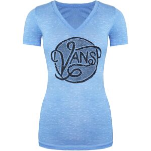 Vans Off The Wall Graphic Logo V-Neck Short Sleeve Blue Womens T-Shirt Vvzi9nm Cotton - Size X-Small Vans Off The Wall Graphic Logo V-Neck Short Sleeve Blue Womens T-Shirt Vvzi9nm Cotton - Size X-Small
