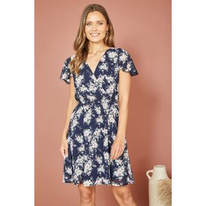 Mela London Womens Navy Floral Blossom Print Skater Dress - Size 10 Uk Mela London Womens Navy Floral Blossom Print Skater Dress - Size 10 Uk
