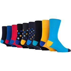 Gentle Grip - 9 Pairs Mens Non Elastic Cotton Soft Loose Top Socks - Colourburst Mix 1 - Multicolour - Size Uk 6-11 Gentle Grip - 9 Pairs Mens Non Elastic Cotton Soft Loose Top Socks - Colourburst Mix 1 - Multicolour - Size Uk 6-11
