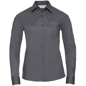 Russell Athletic Collection Womens/ladies Poplin Easy-Care Long-Sleeved Formal Shirt (Convoy Grey) - Dark Grey - Size 2xl Russell Athletic Collection Womens/ladies Poplin Easy-Care Long-Sleeved Formal Shirt (Convoy Grey) - Dark Grey - Size 2xl