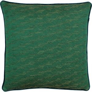 Paoletti Chiswick Jacquard Piped Cushion Cover - Emerald Viscose - One Size Paoletti Chiswick Jacquard Piped Cushion Cover - Emerald Viscose - One Size