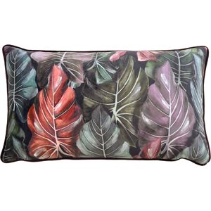 Wylder Tropics Mogori Leafage Piped Velvet Filled Cushion - Berry - One Size Wylder Tropics Mogori Leafage Piped Velvet Filled Cushion - Berry - One Size