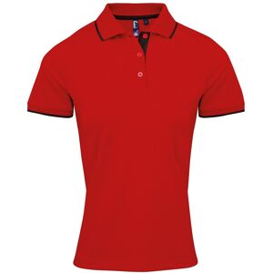 Premier Womens/ladies Contrast Coolchecker Polo Shirt (Red/black) - Size 2xl Premier Womens/ladies Contrast Coolchecker Polo Shirt (Red/black) - Size 2xl
