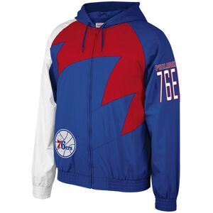 Mitchell & Ness Shark Tooth Philadelphia 76ers Men's Jacket - Blue Textile - Size Large Mitchell & Ness Shark Tooth Philadelphia 76ers Men's Jacket - Blue Textile - Size Large