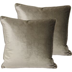 Paoletti Luxe Velvet Cushions (Twin Pack) - Mink - Size 55 Cm X 55 Cm Paoletti Luxe Velvet Cushions (Twin Pack) - Mink - Size 55 Cm X 55 Cm