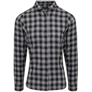 Premier Womens/ladies Mulligan Checked Long-Sleeved Shirt (Steel/black) - Blue/dark Grey - Size X-Small Premier Womens/ladies Mulligan Checked Long-Sleeved Shirt (Steel/black) - Blue/dark Grey - Size X-Small