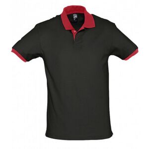 Sols Prince Unisex Contrast Pique Short Sleeve Cotton Polo Shirt (Black/red) - Black/white - Size Small Sols Prince Unisex Contrast Pique Short Sleeve Cotton Polo Shirt (Black/red) - Black/white - Size Small
