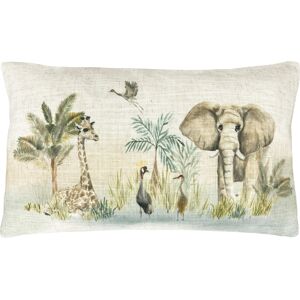 Evans Lichfield Kenya Elephant Watercolour Printed Cushion Cover - Natural - One Size Evans Lichfield Kenya Elephant Watercolour Printed Cushion Cover - Natural - One Size