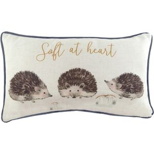 Evans Lichfield Oakwood Hedgehogs Watercolour Piped Rectangular Cushion Cover - Beige - One Size Evans Lichfield Oakwood Hedgehogs Watercolour Piped Rectangular Cushion Cover - Beige - One Size