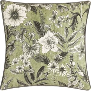 Wylder Harlington Botany Floral Piped Filled Cushion - Green - Size 50 Cm X 50 Cm Wylder Harlington Botany Floral Piped Filled Cushion - Green - Size 50 Cm X 50 Cm