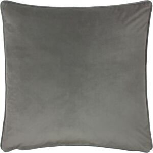 Evans Lichfield Opulence Piped Soft Velvet Feather Filled Cushion - Grey - One Size Evans Lichfield Opulence Piped Soft Velvet Feather Filled Cushion - Grey - One Size
