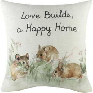 Evans Lichfield Hedgerow Mice Watercolour Printed Cushion Cover - Multicolour - One Size Evans Lichfield Hedgerow Mice Watercolour Printed Cushion Cover - Multicolour - One Size