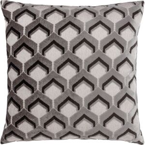 Paoletti Ledbury Velvet Jacquard Cushion Cover - Black/dark Grey - Size 45 Cm X 45 Cm Paoletti Ledbury Velvet Jacquard Cushion Cover - Black/dark Grey - Size 45 Cm X 45 Cm