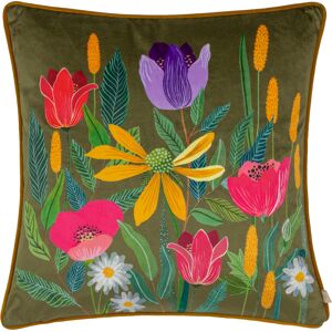 Wylder Nature House Of Bloom Celandine Cushion Cover - Olive - One Size Wylder Nature House Of Bloom Celandine Cushion Cover - Olive - One Size