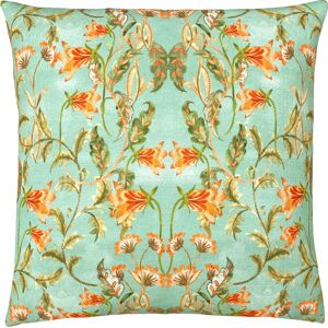 Evans Lichfield Heritage Bell Flowers Floral Piped Cushion Cover - Turquoise - One Size Evans Lichfield Heritage Bell Flowers Floral Piped Cushion Cover - Turquoise - One Size