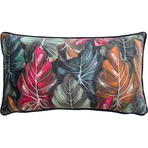 Wylder Tropics Mogori Leafage Piped Velvet Filled Cushion - Navy - One Size Wylder Tropics Mogori Leafage Piped Velvet Filled Cushion - Navy - One Size