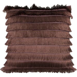 Furn. Flicker Tiered Fringed Velvet Cushion Cover - Rose - One Size Furn. Flicker Tiered Fringed Velvet Cushion Cover - Rose - One Size