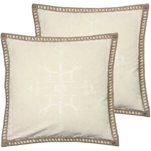 Furn. Mini Inka Cushions (Twin Pack) - Natural Cotton - Size 45 Cm X 45 Cm Furn. Mini Inka Cushions (Twin Pack) - Natural Cotton - Size 45 Cm X 45 Cm