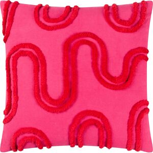 Heya Home Archie Tufted Cushion Cover - Pink Cotton - Size 45 Cm X 45 Cm Heya Home Archie Tufted Cushion Cover - Pink Cotton - Size 45 Cm X 45 Cm