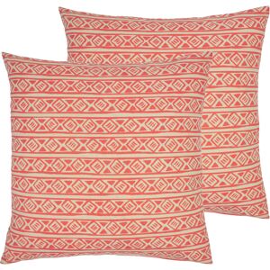 Furn. Nomi Cushions (Twin Pack) - Coral - Size 45 Cm X 45 Cm Furn. Nomi Cushions (Twin Pack) - Coral - Size 45 Cm X 45 Cm