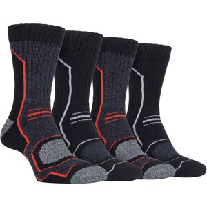 Storm Bloc 4 Pack Mens Cushion Lightweight Hiking Boot Socks For Warm Weather - Black Cotton - Size Uk 6-11 Storm Bloc 4 Pack Mens Cushion Lightweight Hiking Boot Socks For Warm Weather - Black Cotton - Size Uk 6-11