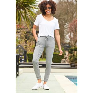 Sosandar Womens Grey Marl Premium Joggers With Platinum Trim Viscose - Size 18 Uk Sosandar Womens Grey Marl Premium Joggers With Platinum Trim Viscose - Size 18 Uk