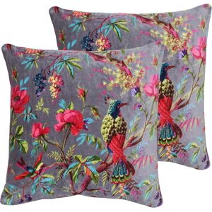 Paoletti Paradise Square Cushions (Twin Pack) - Mink Cotton - Size 50 Cm X 50 Cm Paoletti Paradise Square Cushions (Twin Pack) - Mink Cotton - Size 50 Cm X 50 Cm