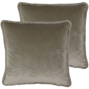 Paoletti Freya Cushions (Twin Pack) - Beige - Size 45 Cm X 45 Cm Paoletti Freya Cushions (Twin Pack) - Beige - Size 45 Cm X 45 Cm