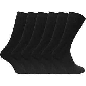 Sock Snob 6 Pack Mens Soft 100% Cotton Breathable Coloured Ribbed Dress Socks - Black - Size 12-15 Sock Snob 6 Pack Mens Soft 100% Cotton Breathable Coloured Ribbed Dress Socks - Black - Size 12-15