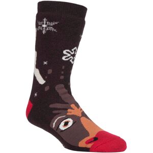 Heat Holders Womens Mens Ladies Thermal Christmas Non Slip Slipper Socks With Grippers - Brown - Size 4-6.5 Heat Holders Womens Mens Ladies Thermal Christmas Non Slip Slipper Socks With Grippers - Brown - Size 4-6.5