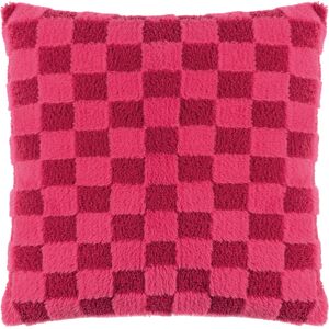 Heya Home Check It Boucle Fleece Feather Filled Cushion - Pink - Size 45 Cm X 45 Cm Heya Home Check It Boucle Fleece Feather Filled Cushion - Pink - Size 45 Cm X 45 Cm