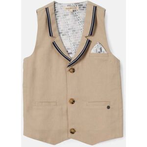 Angel & Rocket Boys Felix Grey Linen Blend Waistcoat - Beige - Size 7y Angel & Rocket Boys Felix Grey Linen Blend Waistcoat - Beige - Size 7y