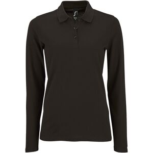 Sols Womens/ladies Perfect Long Sleeve Pique Polo Shirt (Black) - Size X-Large Sols Womens/ladies Perfect Long Sleeve Pique Polo Shirt (Black) - Size X-Large
