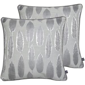 Prestigious Textiles Quill Cushions (Twin Pack) - Silver - Size 43 Cm X 43 Cm Prestigious Textiles Quill Cushions (Twin Pack) - Silver - Size 43 Cm X 43 Cm