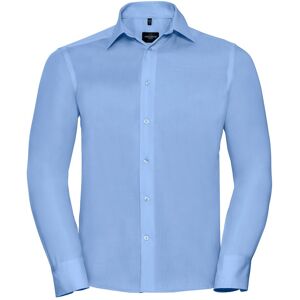 Russell Athletic Collection Mens Ultimate Tailored Long-Sleeved Shirt (Bright Sky) - Blue Cotton - Size 19 Inch Russell Athletic Collection Mens Ultimate Tailored Long-Sleeved Shirt (Bright Sky) - Blue Cotton - Size 19 Inch