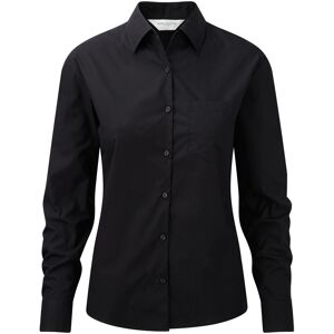 Russell Athletic Jerzees Ladies/womens Long Sleeve Pure Cotton Work Shirt (Black) - Size 3xl Russell Athletic Jerzees Ladies/womens Long Sleeve Pure Cotton Work Shirt (Black) - Size 3xl